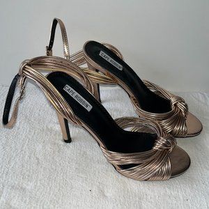 New Gold weave heels